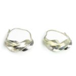 Large Fula Silver Twist Earrings - 1½"